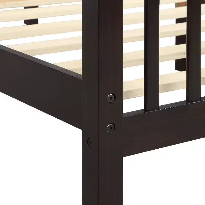 Letto a piattaforma singolo in legno naturale con testiera e pediera – Singolo