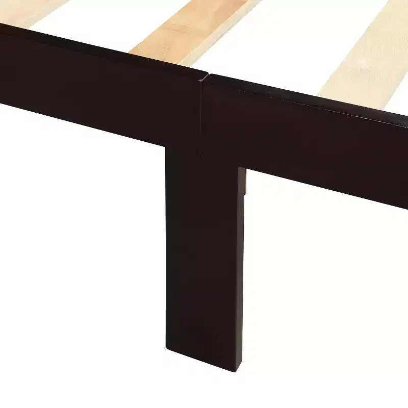 Letto a piattaforma singolo in legno naturale con testiera e pediera – Singolo