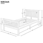 Letto a piattaforma singolo in legno naturale con testiera e pediera – Singolo