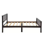 Letto a piattaforma singolo in legno naturale con testiera e pediera – Singolo