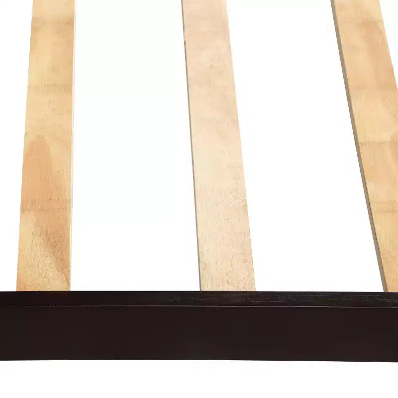 Letto a piattaforma singolo in legno naturale con testiera e pediera – Singolo