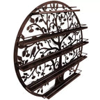 Espositore per smalti a muro a 5 ripiani, nero/bronzo, silhouette ad albero, capacità 70 bottiglie, 1-2 utenti