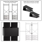 Appendiabiti con 2 cassetti e ripiano superiore in legno – Acqua / Nero / Grigio / Rosa / Ruggine / Bianco, 1 persona