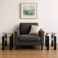 Tavolini quadrati in vetro bianco e nero (set da 2)