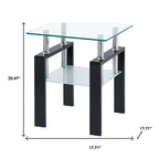 Tavolini quadrati in vetro bianco e nero (set da 2)