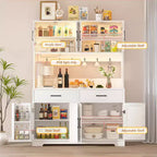 Mobile Contenitore da Cucina Bianco con Ante in Vetro, 8 Zone, per 1 Famiglia