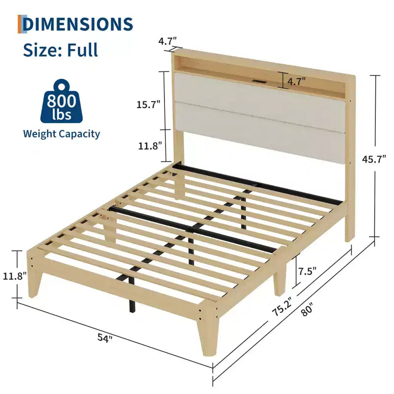 Struttura letto a piattaforma in bouclé circolare bianco sporco/bianco puro con luci LED – 1 persona