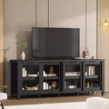 Sliding glass TV cabinet, suitable for entertainment centers with storage cabinets, mid-century modern media cabinet, perfect for the living room.