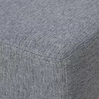 Pouf Ottomano in Lino Grigio Rettangolare, Seduta Singola, Gambe in Plastica