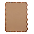 Specchio da parete con cornice in legno rettangolare ondulata marrone, singolo, 30"x40"