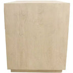 Comodino Singolo Marrone con Scanalature in Legno Massello e Cassetto
