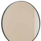 Specchio da parete rotondo in metallo nero, singolo, 76 cm