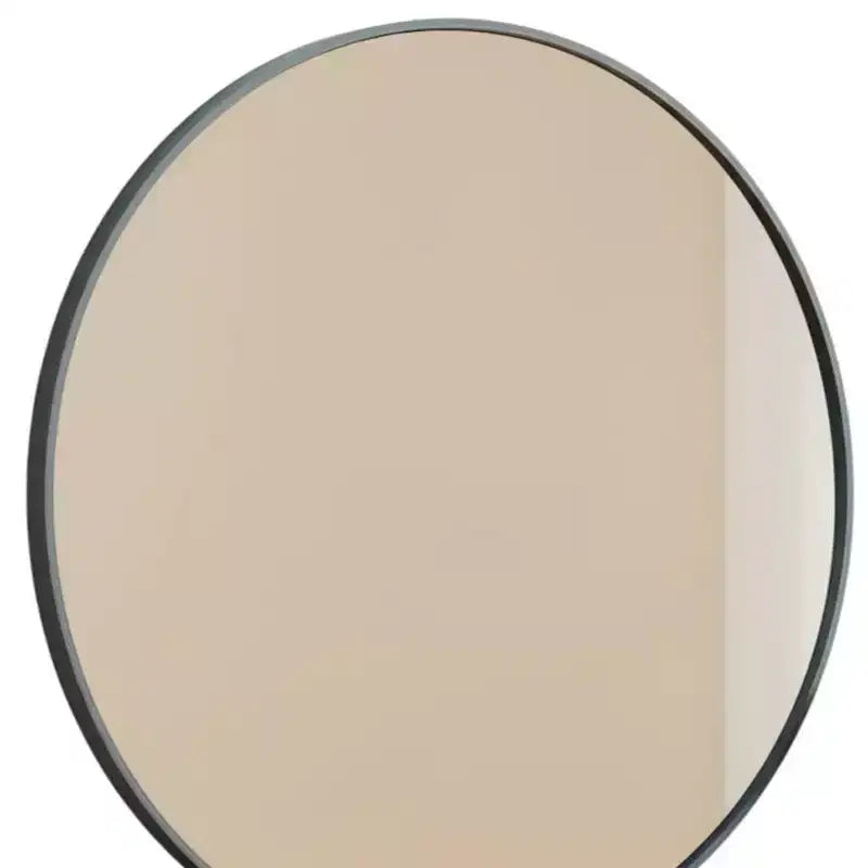 Specchio da parete rotondo in metallo nero, singolo, 76 cm