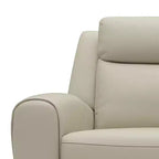 Divanetto Reclinabile Manuale Biposto in Similpelle Beige con Consolle