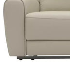 Divanetto Reclinabile Manuale Biposto in Similpelle Beige con Consolle