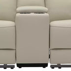 Divanetto Reclinabile Manuale Biposto in Similpelle Beige con Consolle