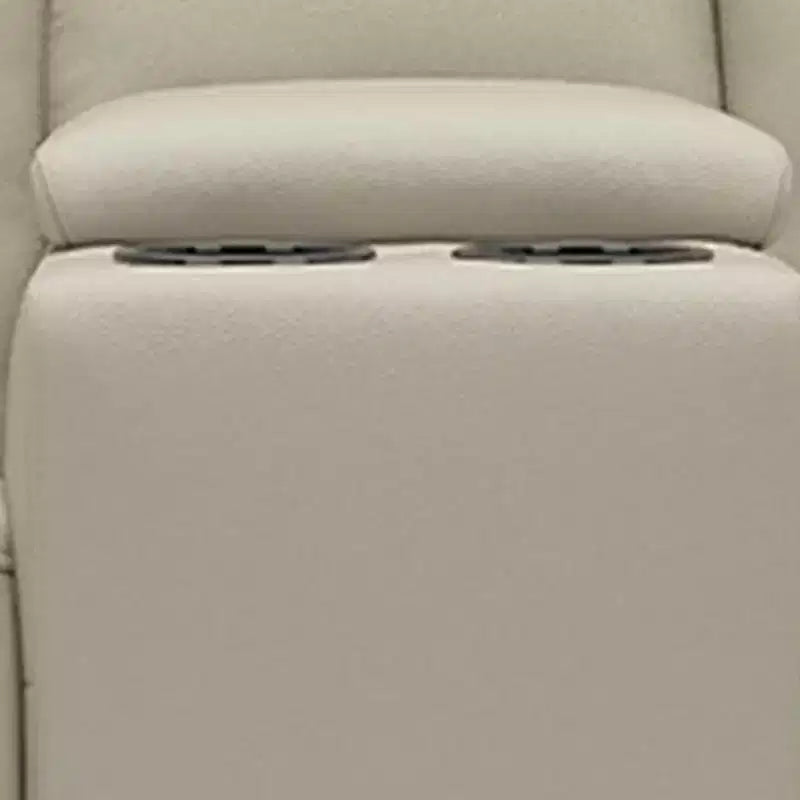 Divanetto Reclinabile Manuale Biposto in Similpelle Beige con Consolle
