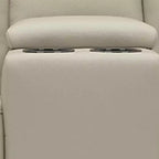 Divanetto Reclinabile Manuale Biposto in Similpelle Beige con Consolle
